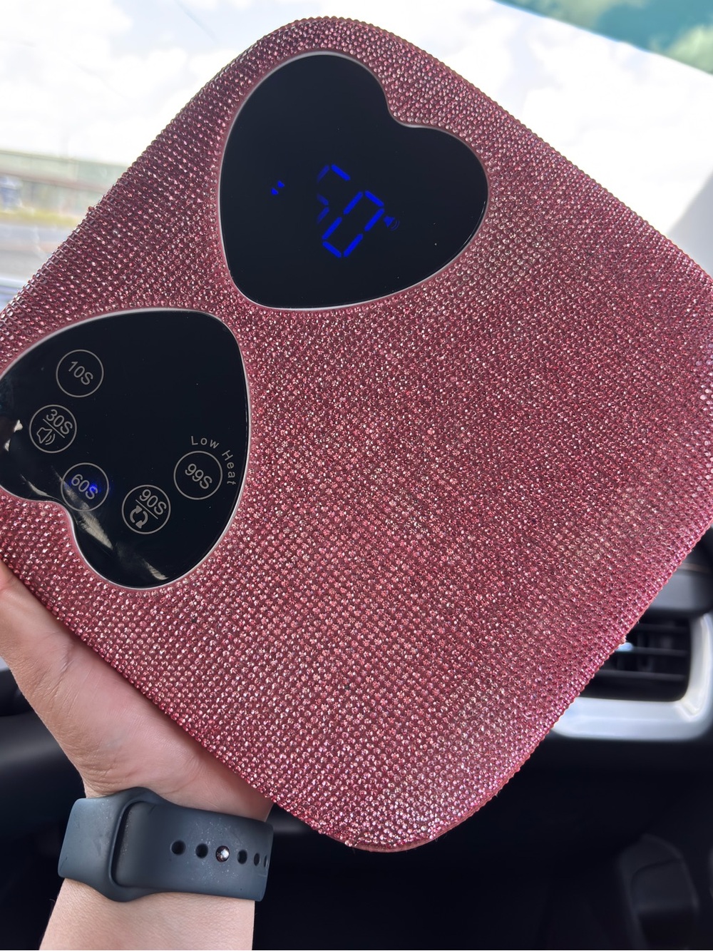 Amazon Pink Rhinestone LED Digital Scale with Blue Display